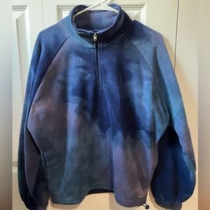 Hollister Tie Dy Fleece Quarter Zip With Pockets